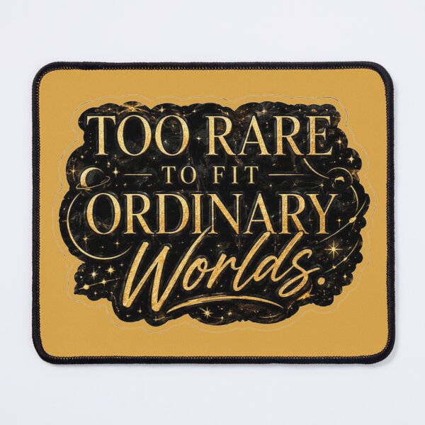 Item preview, Too Rare To Fit Ordinary Worlds - Celestial Gold Quote Sticker designed and sold by Scro-Ciob-Shop.