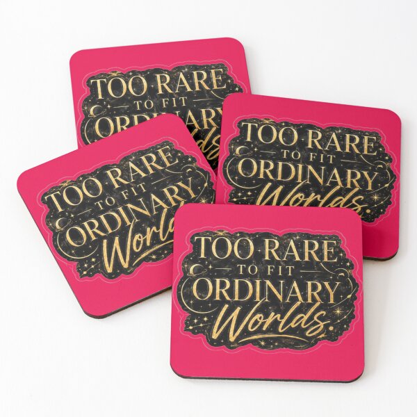 Item preview, Too Rare To Fit Ordinary Worlds - Celestial Gold Quote Sticker designed and sold by Scro-Ciob-Shop.