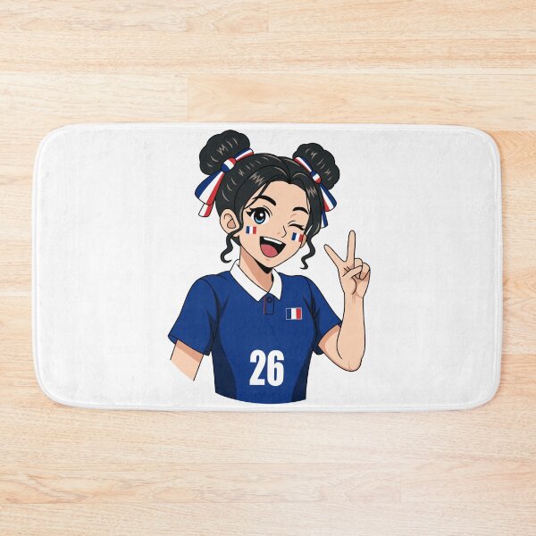Item preview, Cute France Supporter Double Bun Anime Girl designed and sold by Anne97s.