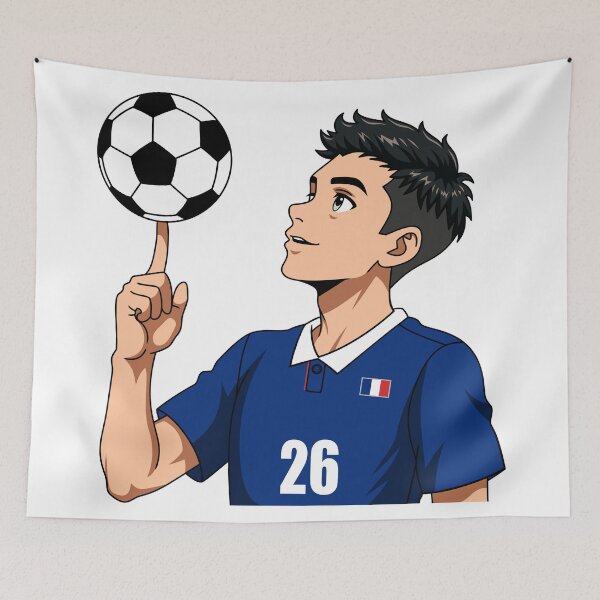 Item preview, France Football Player Spinning Ball Anime Art designed and sold by Anne97s.