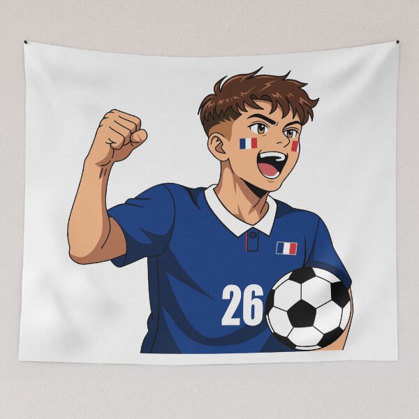 Item preview, France Soccer Player Victory Cheer Anime Boy designed and sold by Anne97s.