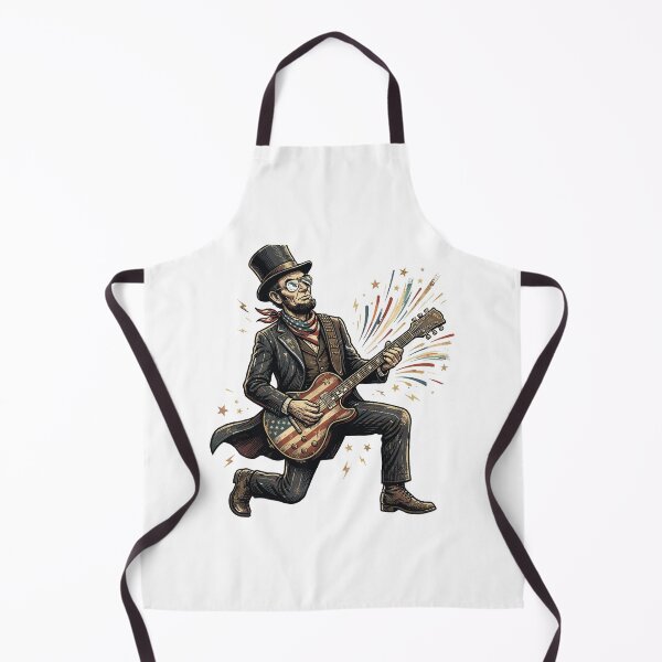 Item preview, Abraham Lincoln Playing Electric Guitar | Patriotic Rock Guitarist Vintage USA Independence Day Design designed and sold by FouChan.