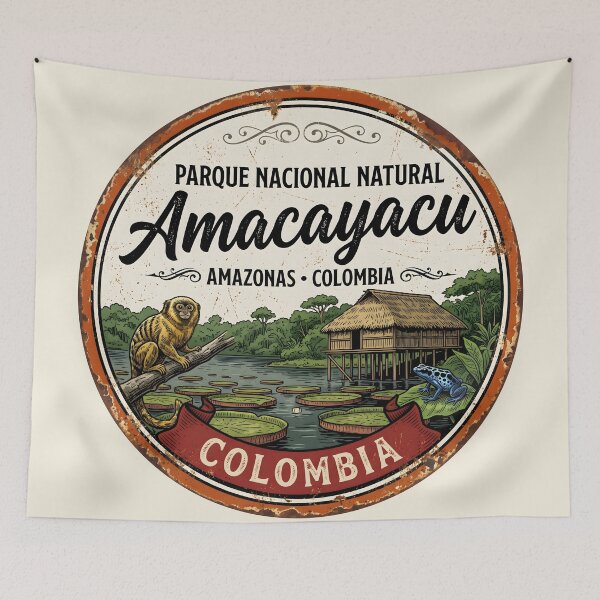 Item preview, Amacayacu Sticker — Vintage Amazon Pink Dolphins Badge designed and sold by ColombianaShop.