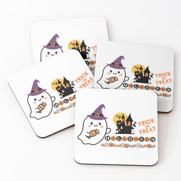 Item preview, Cute Halloween illustration design with trick or treat ghost  designed and sold by AESTHETIC-FLAIR.