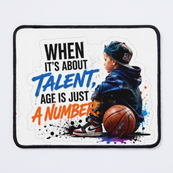 Item preview, When Its About Talent Age Is Just A Number - Basketball Kid Sticker designed and sold by Scro-Ciob-Shop.