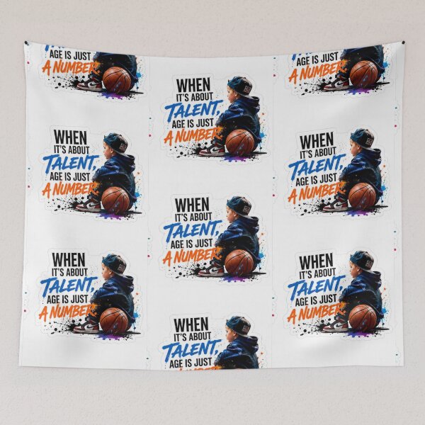 Item preview, When Its About Talent Age Is Just A Number - Basketball Kid Sticker designed and sold by Scro-Ciob-Shop.
