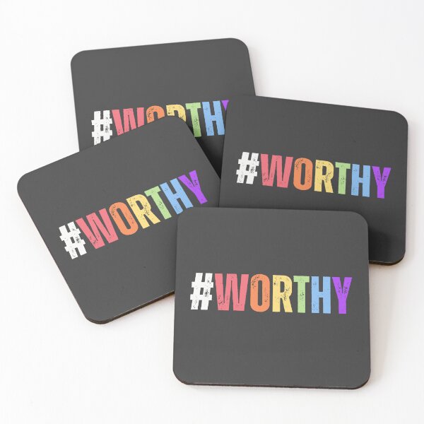 Artikelvorschau, #worthy – Text im Used-Look & weißer Hashtag entworfen und verkauft von AWorthyLove.