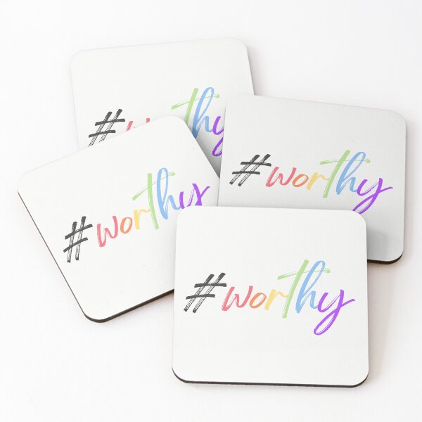Artikelvorschau, #worthy - Schreibschrift & schwarzer Hashtag entworfen und verkauft von AWorthyLove.