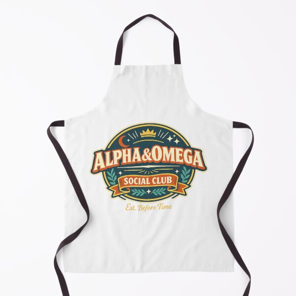 Item preview, Alpha and Omega Social Club Est Before Time Christian Faith Retro Design designed and sold by SoulThread Studio.