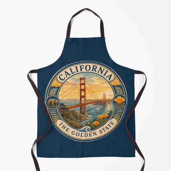Item preview, California Landscape Illustration Travel Art Badge designed and sold by KrisSidDesigns.