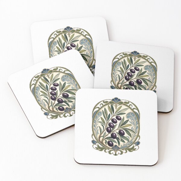 Item preview, Art Nouveau Olive Branch Botanical Olives designed and sold by AntiqueImages.