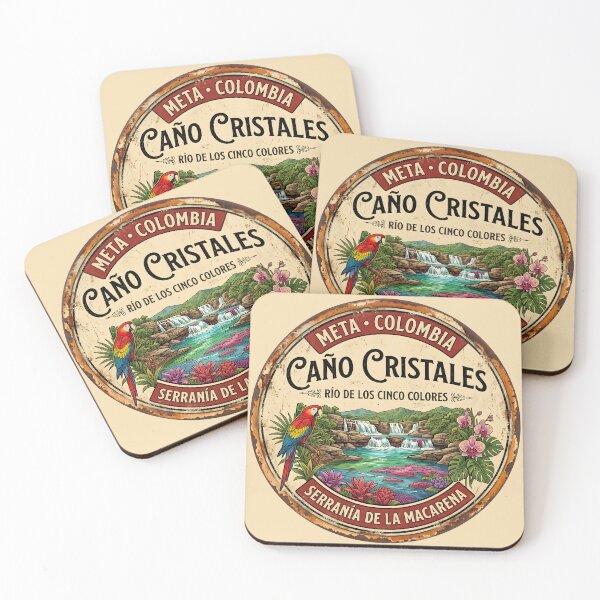 Item preview, Caño Cristales Sticker — River of Five Colors Vintage Badge designed and sold by ColombianaShop.