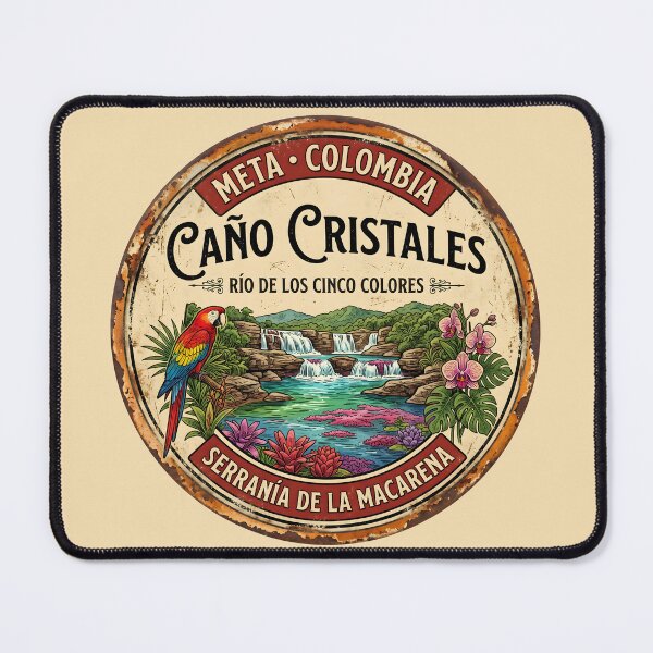 Item preview, Caño Cristales Sticker — River of Five Colors Vintage Badge designed and sold by ColombianaShop.