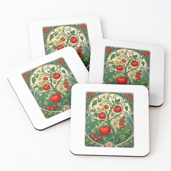 Item preview, Art Nouveau Tomato Vine Botanical Garden Design designed and sold by AntiqueImages.