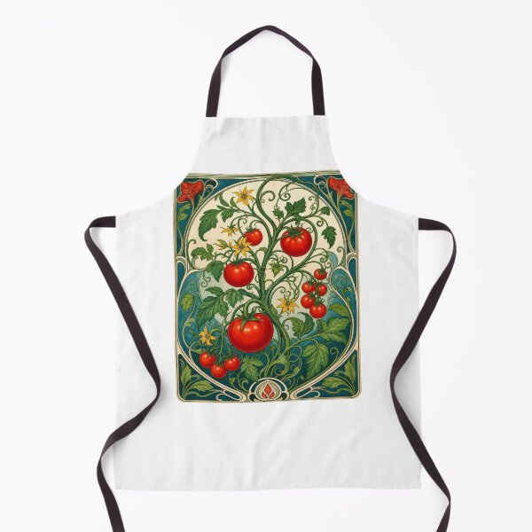 Item preview, Art Nouveau Tomato Vine Botanical Garden Design designed and sold by AntiqueImages.