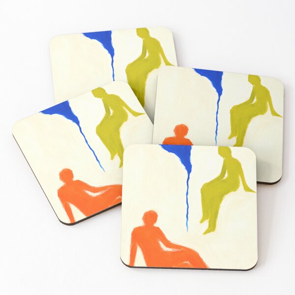 Item preview, Coral and Green Figures – Modern Abstract Art designed and sold by Moodzu.