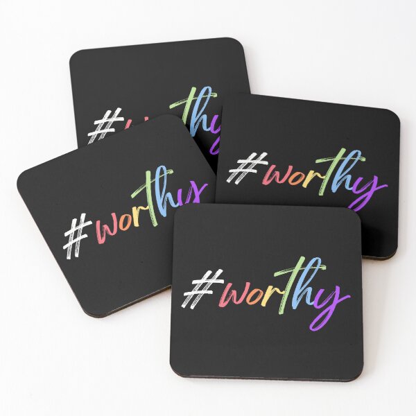 Artikelvorschau, #worthy - Schreibschrift & weißer Hashtag entworfen und verkauft von AWorthyLove.