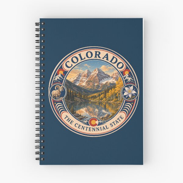 Item preview, Colorado Landscape Illustration Travel Art Badge designed and sold by KrisSidDesigns.