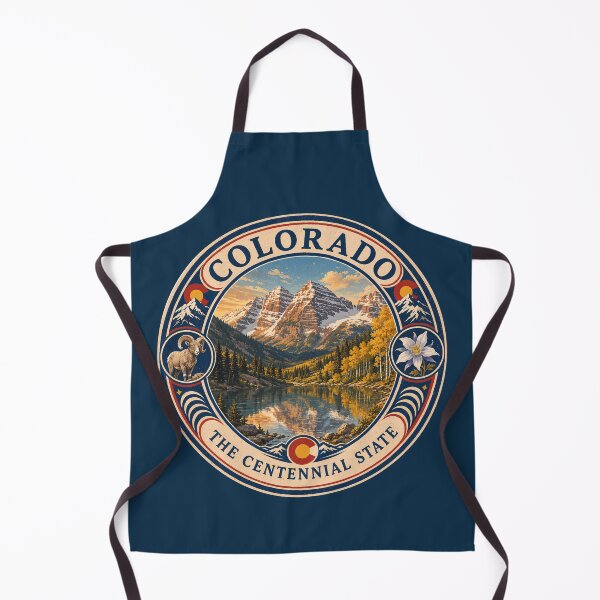 Item preview, Colorado Landscape Illustration Travel Art Badge designed and sold by KrisSidDesigns.