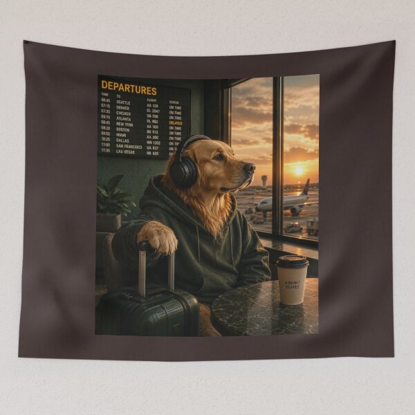Item preview, Golden Retriever Airport Travel Coffee Funny Dog Meme T-Shirt designed and sold by Taha shop⭐⭐⭐⭐⭐.