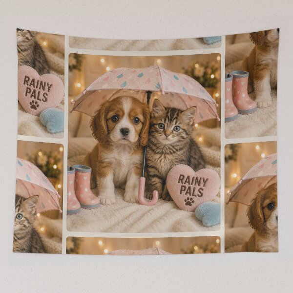 Item preview, Cocker Spaniel Puppy and Kitten Rainy Pals designed and sold by BagFactoryUK.
