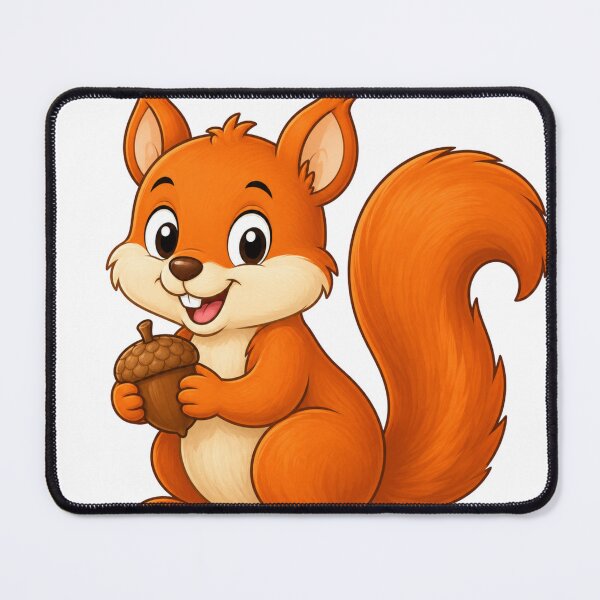 Item preview, Cute Baby Squirrel Illustration – Squirrel with Acorn Design designed and sold by Krzepcia.