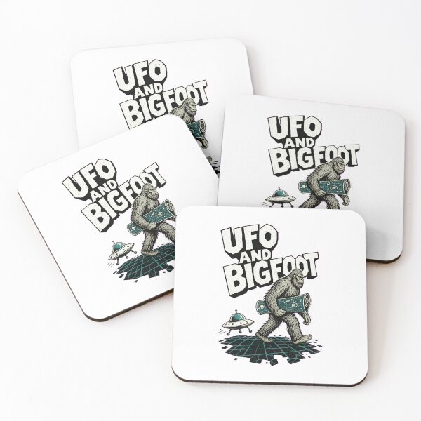 Item preview, UFO and Bigfoot – Funny Sasquatch Alien Cryptid Encounter designed and sold by AMICO77.