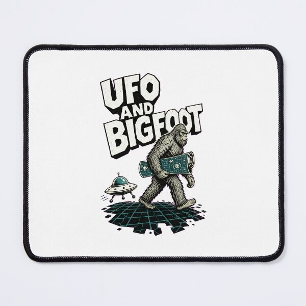 Item preview, UFO and Bigfoot – Funny Sasquatch Alien Cryptid Encounter designed and sold by AMICO77.