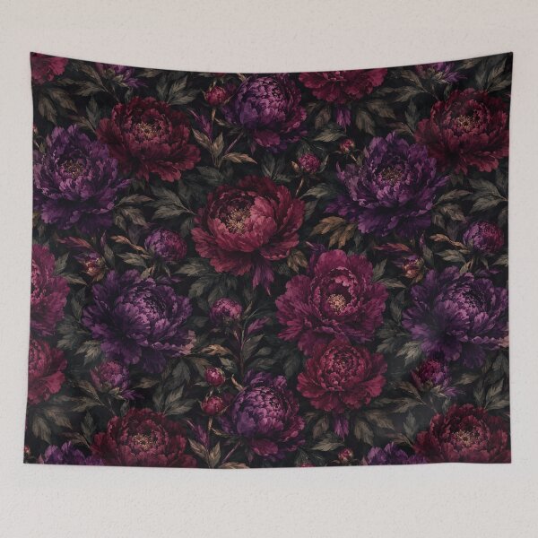 Item preview, Dark Moody Jewel Tone Peony Watercolor Seamless Pattern designed and sold by Inkworksbyshery.