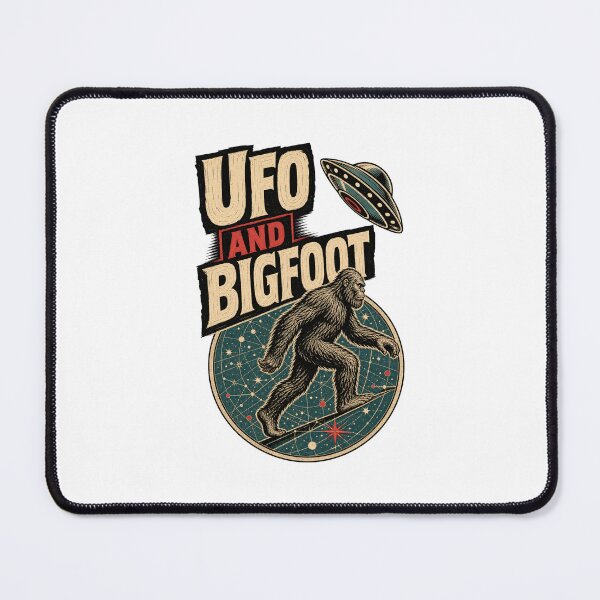 Item preview, UFO and Bigfoot – Funny Sasquatch Alien Cryptid Encounter designed and sold by AMICO77.