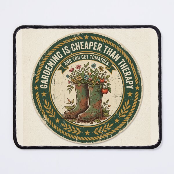 Item preview, Gardening Is Cheaper Than Therapy Shirt – Vintage Badge Garden Humor Tee designed and sold by DmaarGroup.