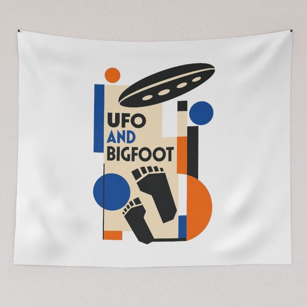 Item preview, UFO and Bigfoot – Funny Sasquatch Alien Cryptid Encounter designed and sold by AMICO77.