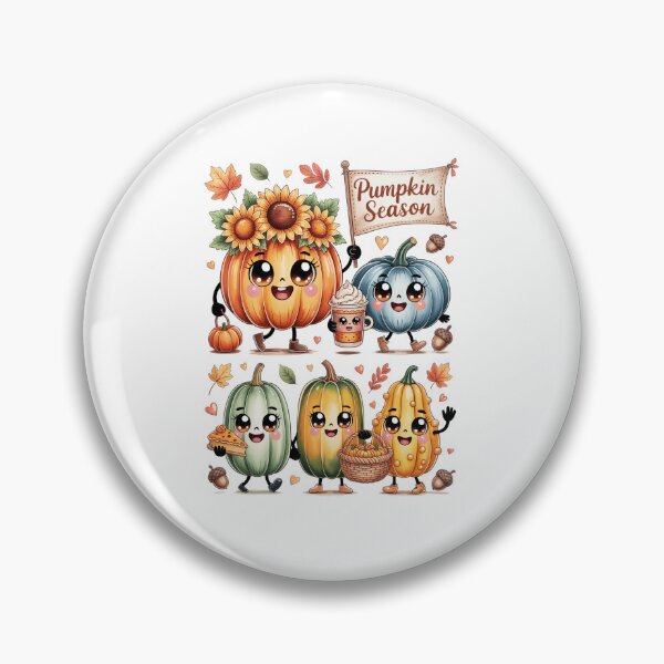 Item preview, Kawai Animated Pumpkins Celebrating Fall designed and sold by jkrphoto.