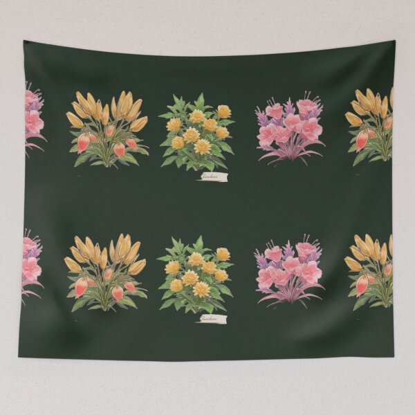 Item preview, Three Watercolor Botanical Illustrations on Black designed and sold by BLUESKY11a.