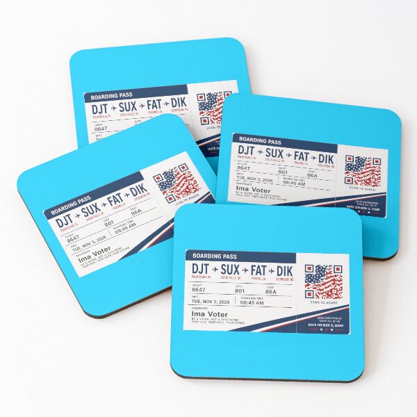 Item preview, ✈️ DJT → SUX → FAT → DIK Boarding Pass - LAST CALL FOR DEMOCRACY COLLECTION ✈️ - Passenger Ima Voter designed and sold by WheelieGdArt.