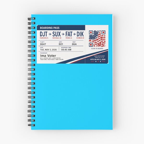 Item preview, ✈️ DJT → SUX → FAT → DIK Boarding Pass - LAST CALL FOR DEMOCRACY COLLECTION ✈️ - Passenger Ima Voter designed and sold by WheelieGdArt.