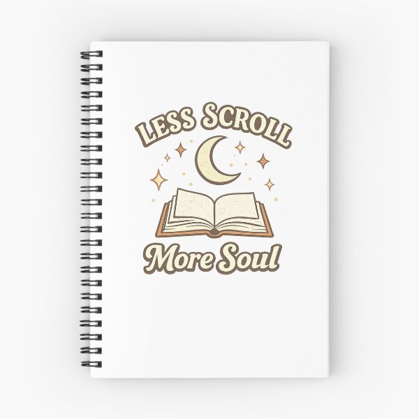 Item preview, Less Scroll More Soul | Minimalist Retro Book Lover Quote designed and sold by ✨ Daily Vibe Studio ✨.