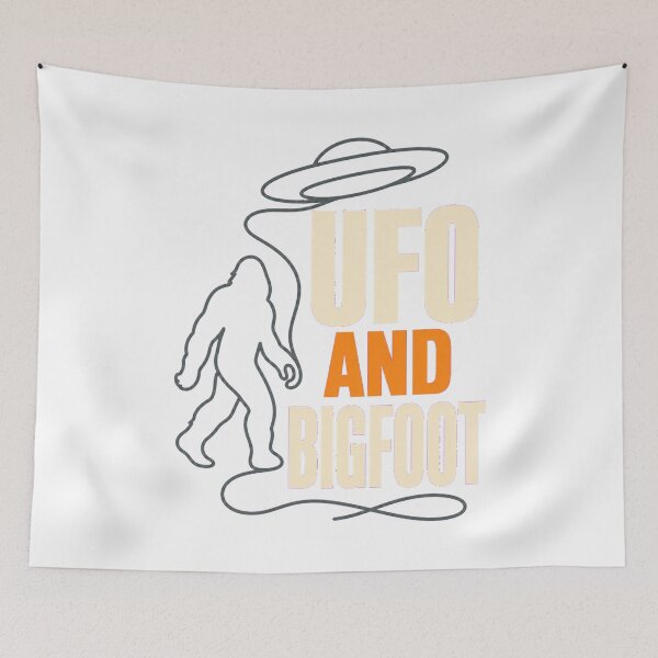 Item preview, UFO and Bigfoot – Funny Sasquatch Alien Cryptid Encounter designed and sold by AMICO77.