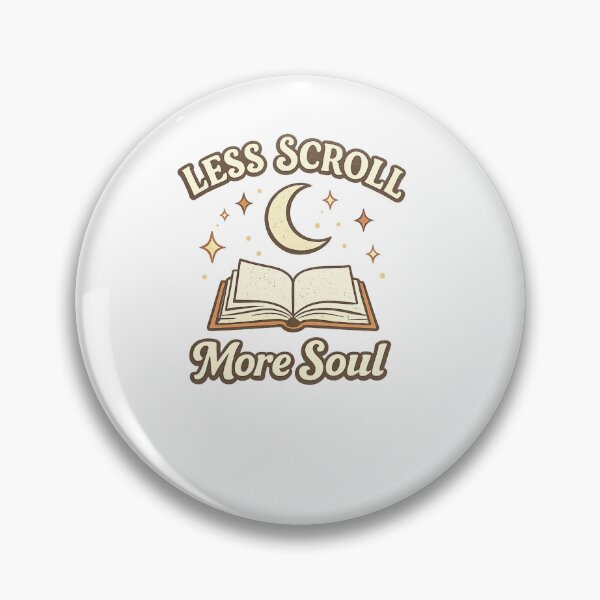 Item preview, Less Scroll More Soul | Minimalist Retro Book Lover Quote designed and sold by ✨ Daily Vibe Studio ✨.