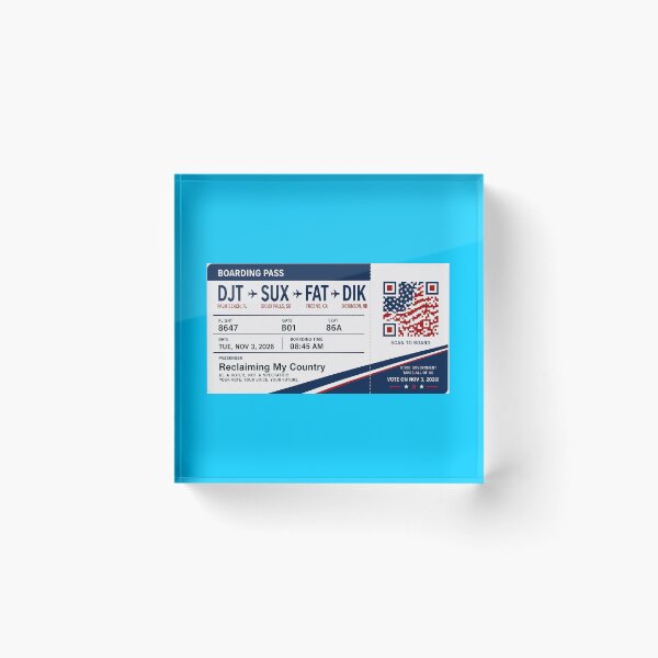 Item preview, ✈️ DJT → SUX → FAT → DIK Boarding Pass - LAST CALL FOR DEMOCRACY COLLECTION ✈️ - Passenger Passenger Reclaiming My Country designed and sold by WheelieGdArt.