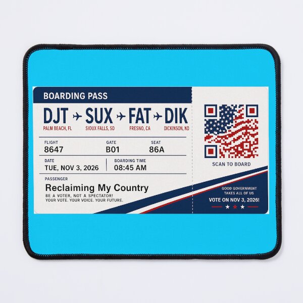 Item preview, ✈️ DJT → SUX → FAT → DIK Boarding Pass - LAST CALL FOR DEMOCRACY COLLECTION ✈️ - Passenger Passenger Reclaiming My Country designed and sold by WheelieGdArt.