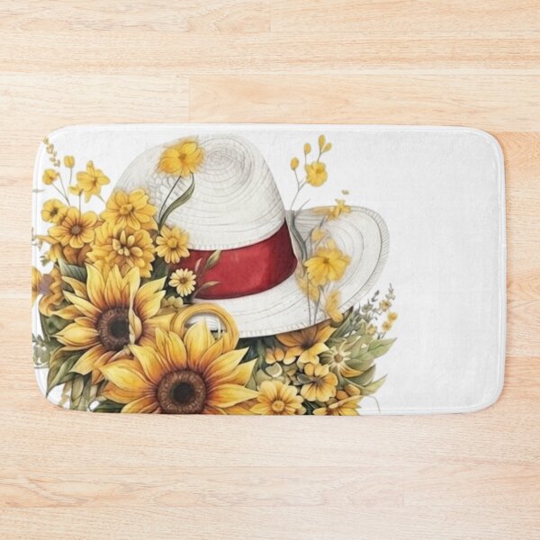 Item preview, Sunflowers and Hat Floral Illustration designed and sold by Golden Threads Studio.