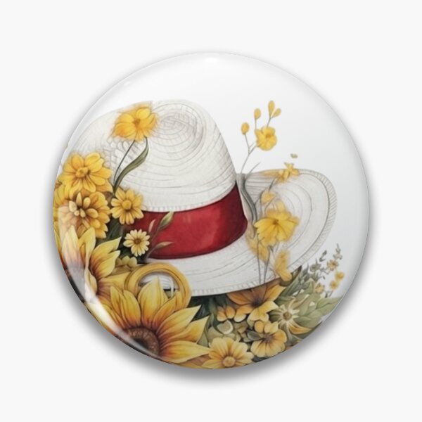 Item preview, Sunflowers and Hat Floral Illustration designed and sold by Golden Threads Studio.