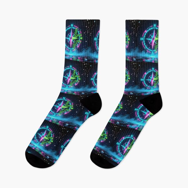 Item preview, Neon Compass Nautical Design  designed and sold by Heavens Blueprint & Designs.