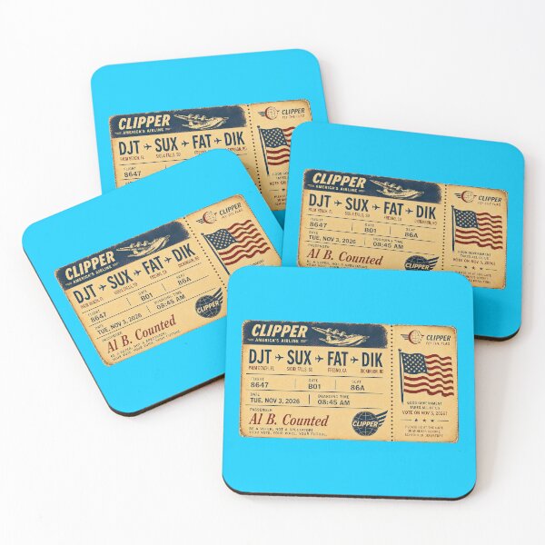 Item preview, ✈️ DJT → SUX → FAT → DIK Boarding Pass - LAST CALL FOR DEMOCRACY COLLECTION ✈️ - Vintage Classic Clipper - Passenger Al B. Counted designed and sold by WheelieGdArt.