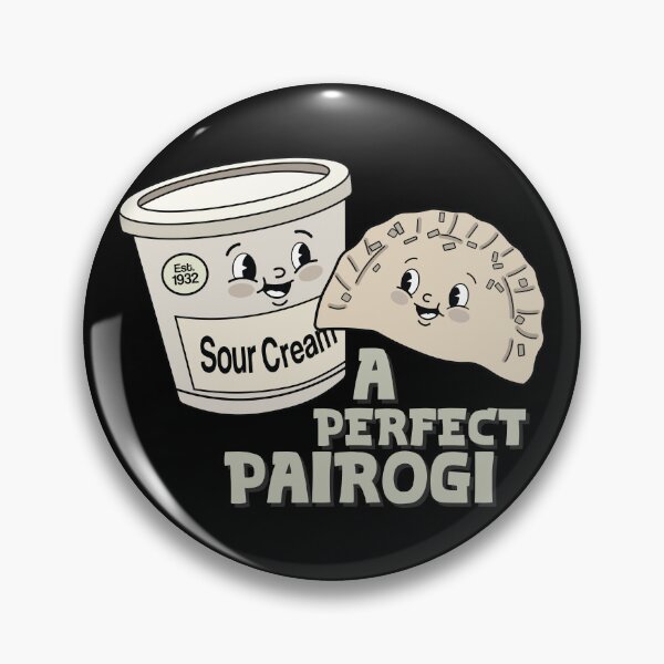 Item preview, A Perfect Pairogi | Vintage Cartoon Pierogi & Sour Cream Cute Pun designed and sold by Hallowed Artistry.