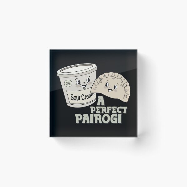 Item preview, A Perfect Pairogi | Vintage Cartoon Pierogi & Sour Cream Cute Pun designed and sold by Hallowed Artistry.