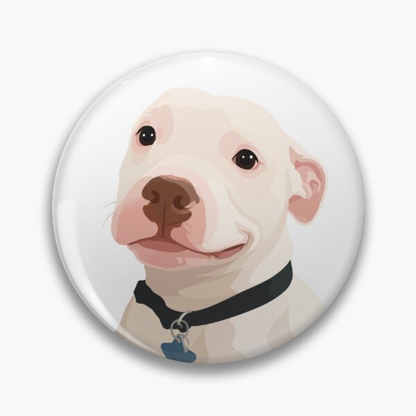 Item preview, Smirking White Pitbull Dog Meme Illustration designed and sold by PrintondemArt.