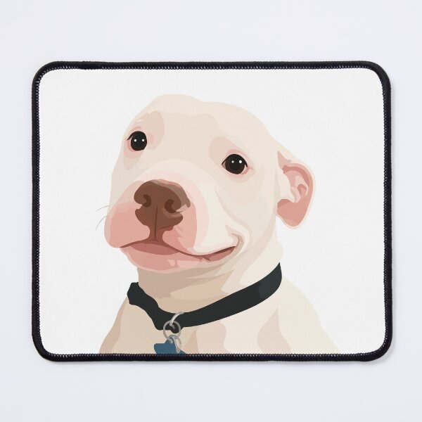 Item preview, Smirking White Pitbull Dog Meme Illustration designed and sold by PrintondemArt.