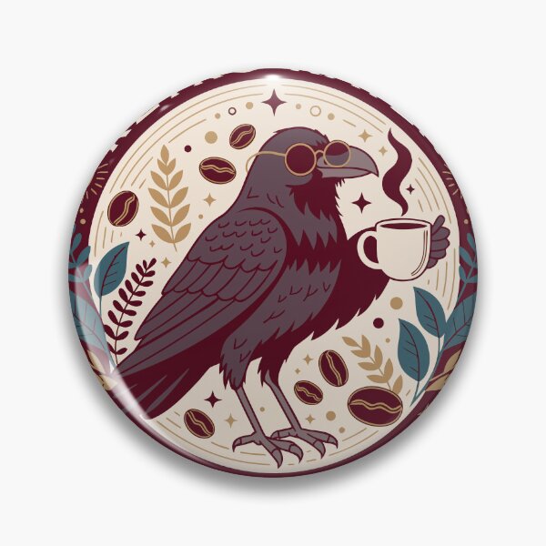 Item preview, Retro Raven Coffee Club  Coffee Sticker designed and sold by inkfusionhub99.